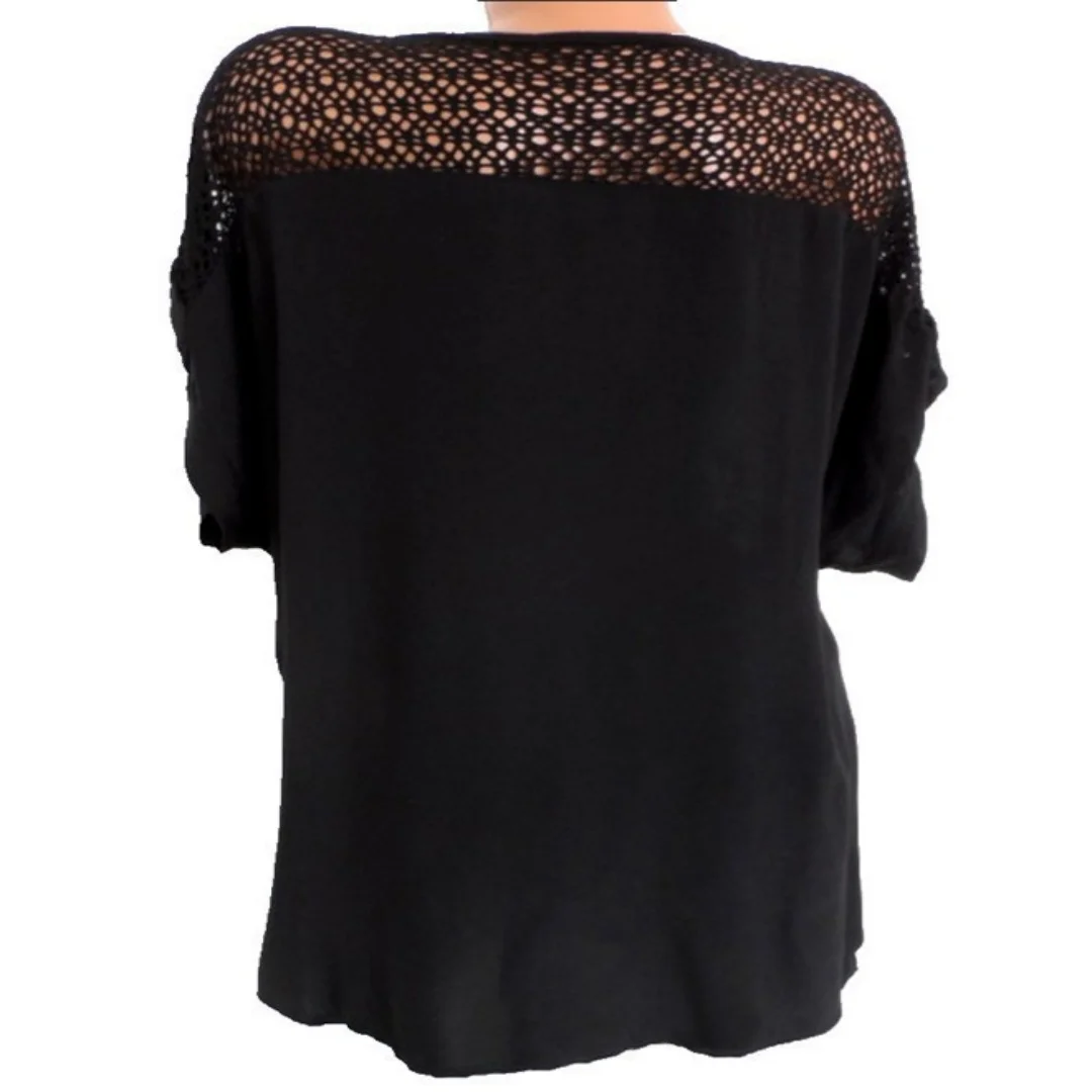 Women's Elegant Lace V-Neck Blouse – Relaxed Fit - Image 6