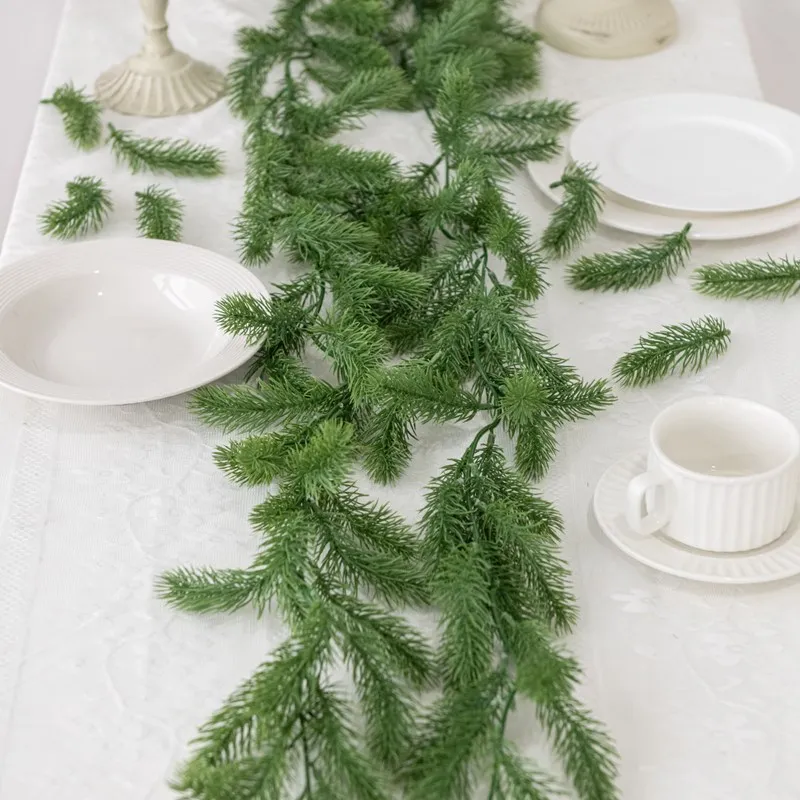 72 Mesh-Kiefernnadeln, künstliche Pflanzen zur Weihnachtsbaumdekoration, Grasranken, für Garten, Haus, Hochzeit, hohe Qualität – Detail 3