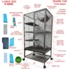 Two Story Extra Large 4-Level Double Front Doors Wrought Iron Cage Tight 1/2-inch Spacing Rolling Stand Hammock 3