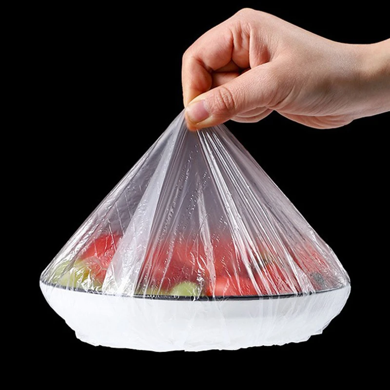 Food Cover Disposable Food Cover Food Grade Plastic Elastic Lids Wrap Bags Refrigerator Fresh-keep Bag For Fruit Vegetable 10-500pcs