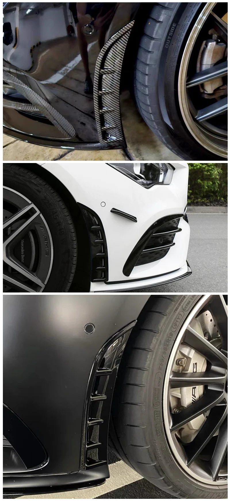 Für Mercedes Benz Zubehör CLA C118 CLA250 CLA35 2020+ Vorderrad Stoßstange Canard Side Vent Hood Fender Abdeckung – Detail 2