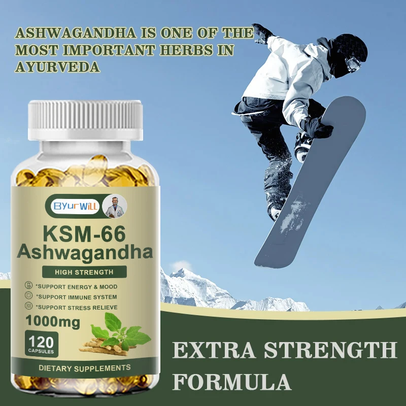 KSM-66 Ashwagandha with 5% Withanolides for Natural Stress Relief, Cognitive Function, Brain & Vitality, and Mood Support