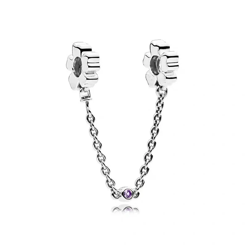 מכירה חמה חדשה לשנת 2025 מתאימה לצמיד תליונים מקוריים DIY כוכב ירח פרח שרשרת בטיחות תליון חרוז נשים תכשיטי אופנה מתנה למסיבה