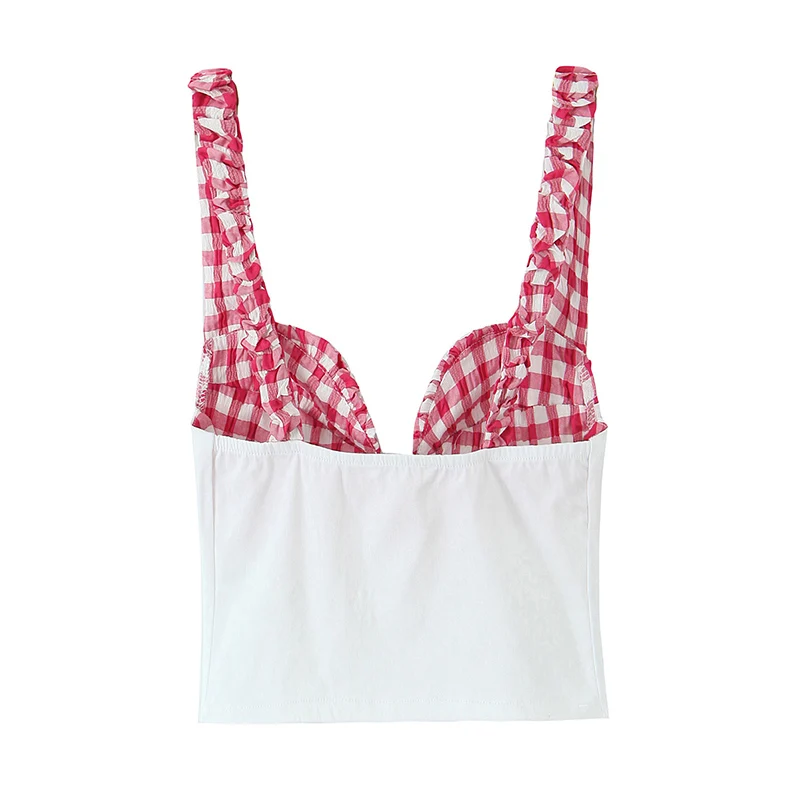 Plaid Corset Top Woman 2025 Summer Crop Tops For Women Backless Slip Short Tops Streetwear Sexy Party Top