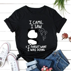 Panda Graphic Sarcastic Y2K Women's Fashion Tee - S (DM3474B - black)