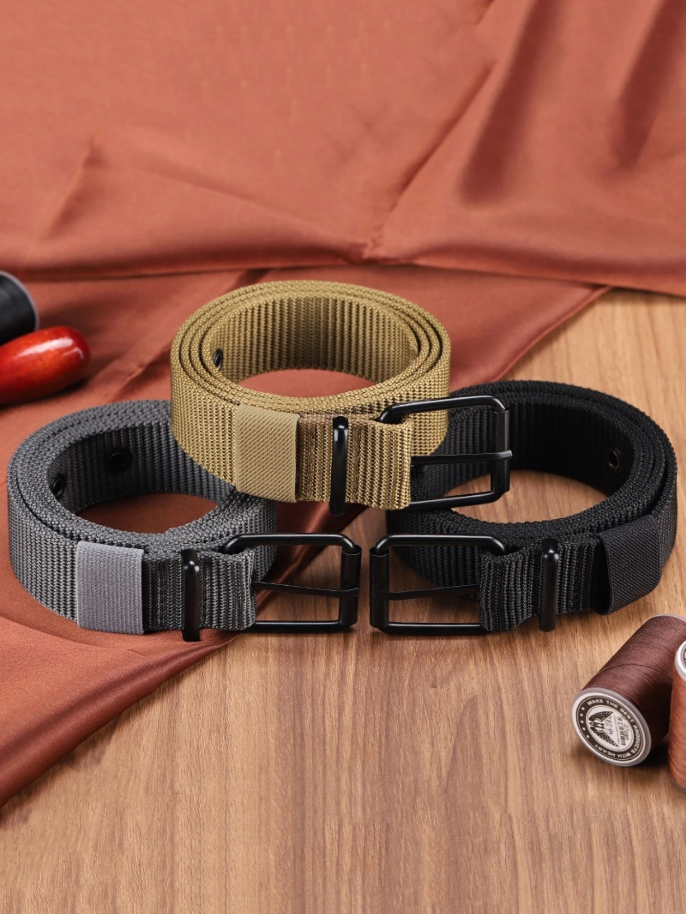 Canvas Belt Perforated canvas belt men's needle buckle belt student youth Korean version versatile jeans military training extend