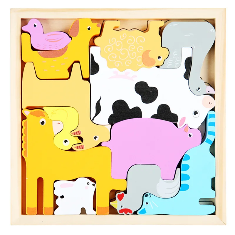 Nayyana 25-delige pedagogische 3D-cartoon-puzzel, nieuwe 3D-puzzel voor kinderspeelgoed, 3D-puzzels, educatief Montessori-speelgoed, doe-het-zelf 3D -puzzels, cartoon-dieren, educatief speelgoed