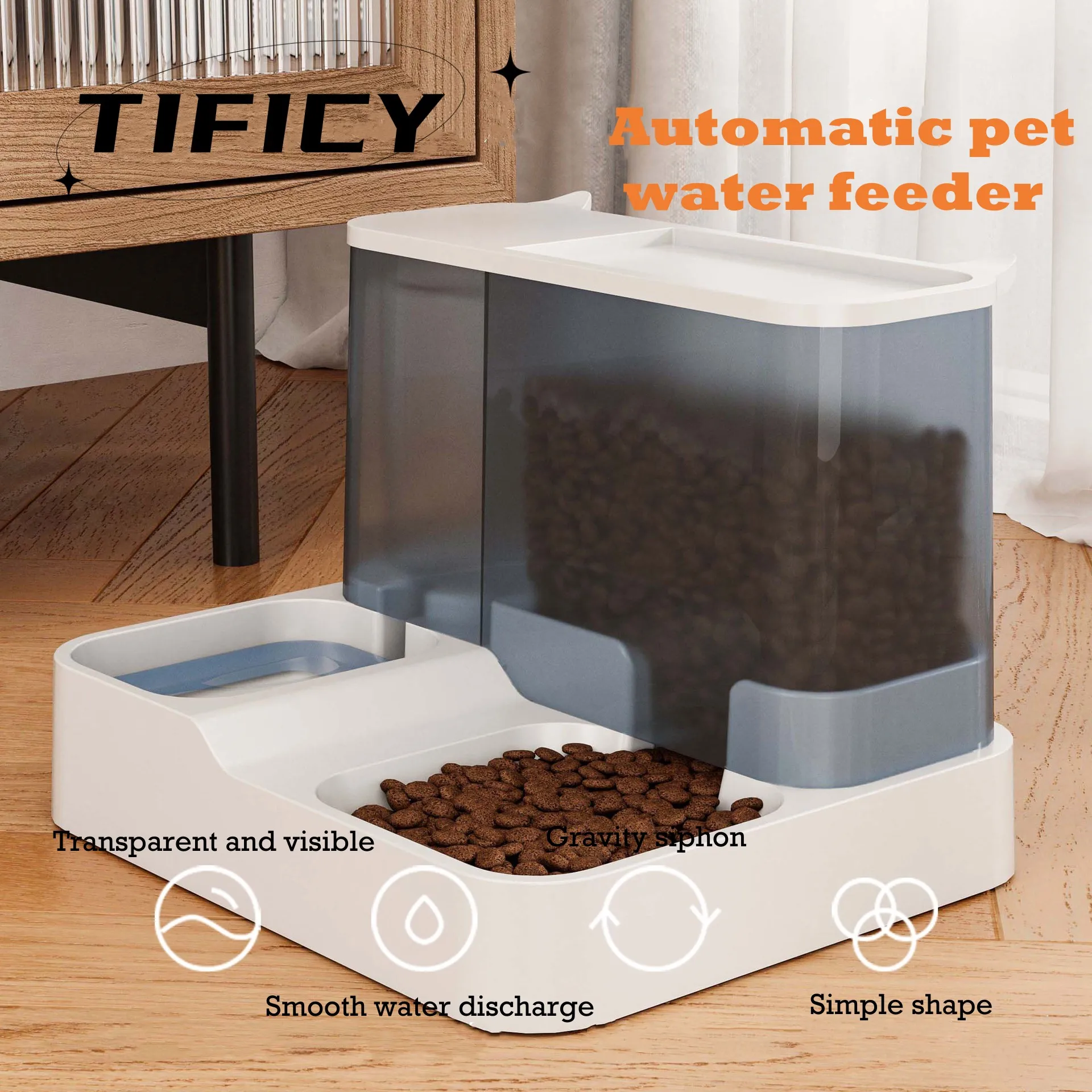 CatAutomaticFeederWaterDispenserLargeCapacityWetandDrySeparationDogFoodContainer