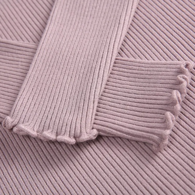 Women Turtleneck Sweater Autumn Winter Chic Knitted Pullover