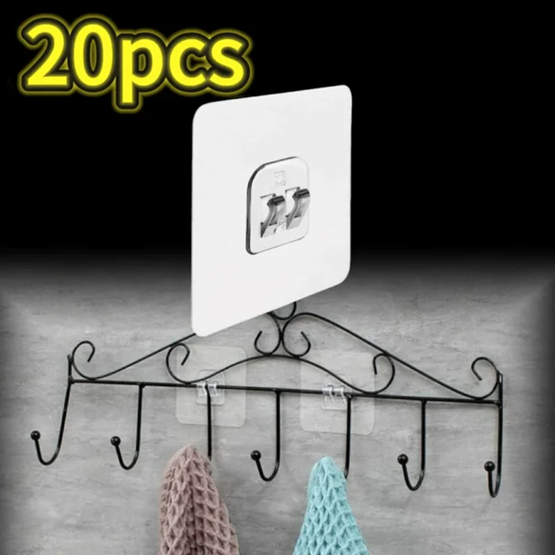 Adhesive Shower Caddy Hook and Soap Holder for Bathroom and Kitchen Storage