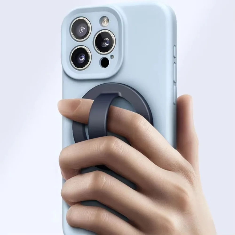 Für MagSafe Magnetischer Handy-Rückengriff Metallplatte Ring Starke Adsorption Fingerring-Halter Flüssiges Silikon Kreative Handyhalterung – Detail 2