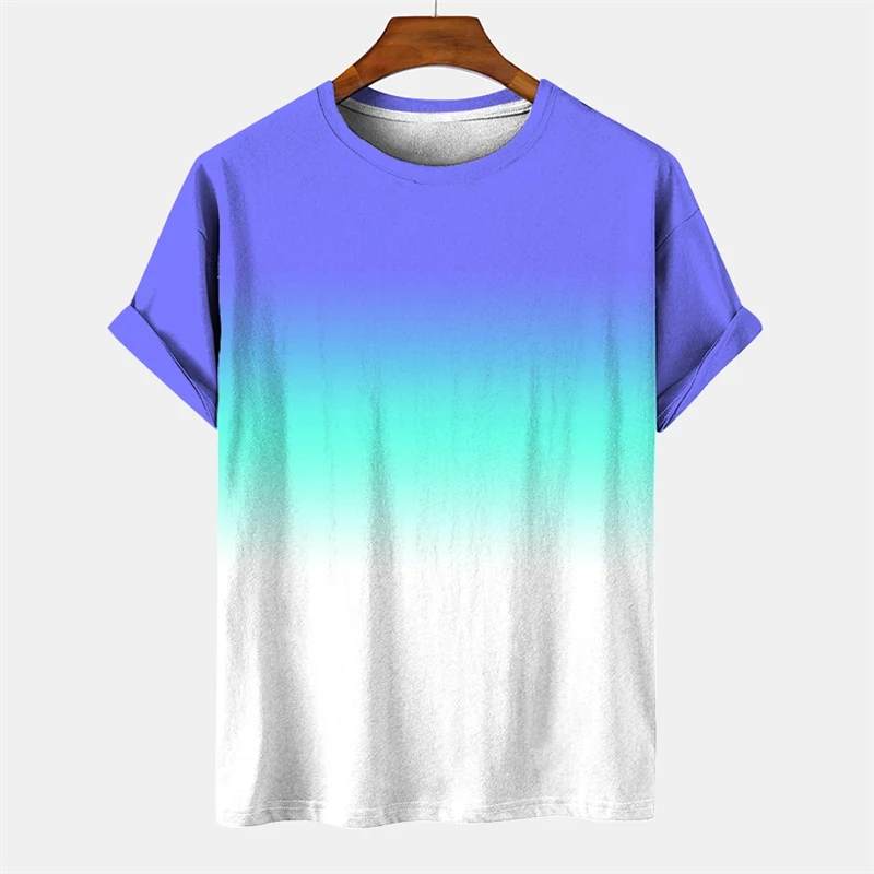

Simple Gradual Change Graphic T Shirts Gradient Color 3D Print T Shirt For Men Clothes Harajuku Fashion Women Tees Boy Y2k Tops