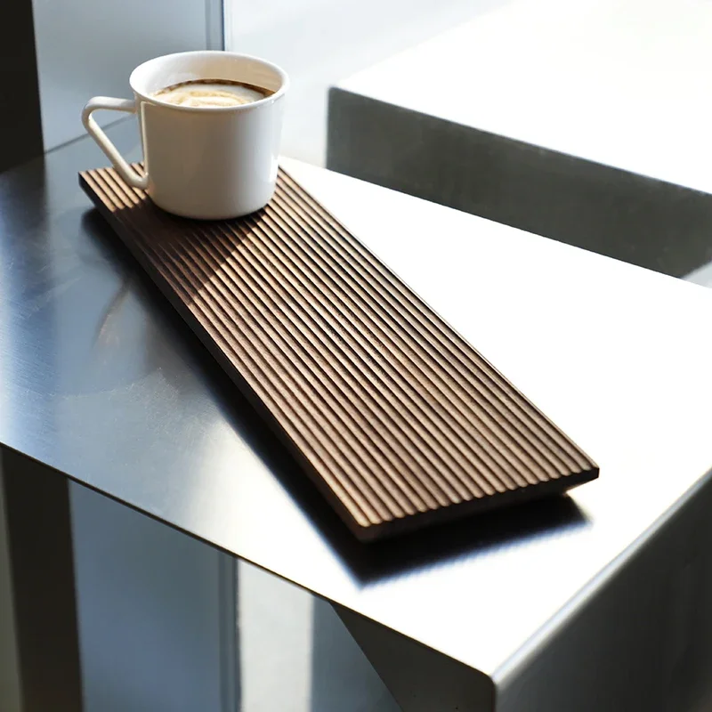 

Japanese Rectangular Tea Tray Wooden Table Luxury Walnut Modern Trays Decoration Kitchen Nonslip Plateau Household Decorative