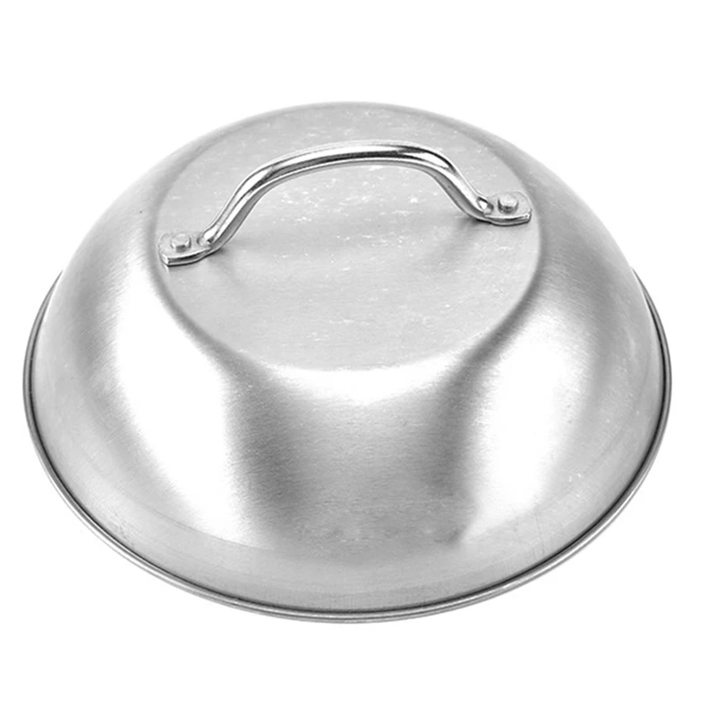 

New 4X Stainless Steel Steak Cover Thicken Western Restaurant Western Food Cover Hand Handle Steak Cover Hemispherical Cover