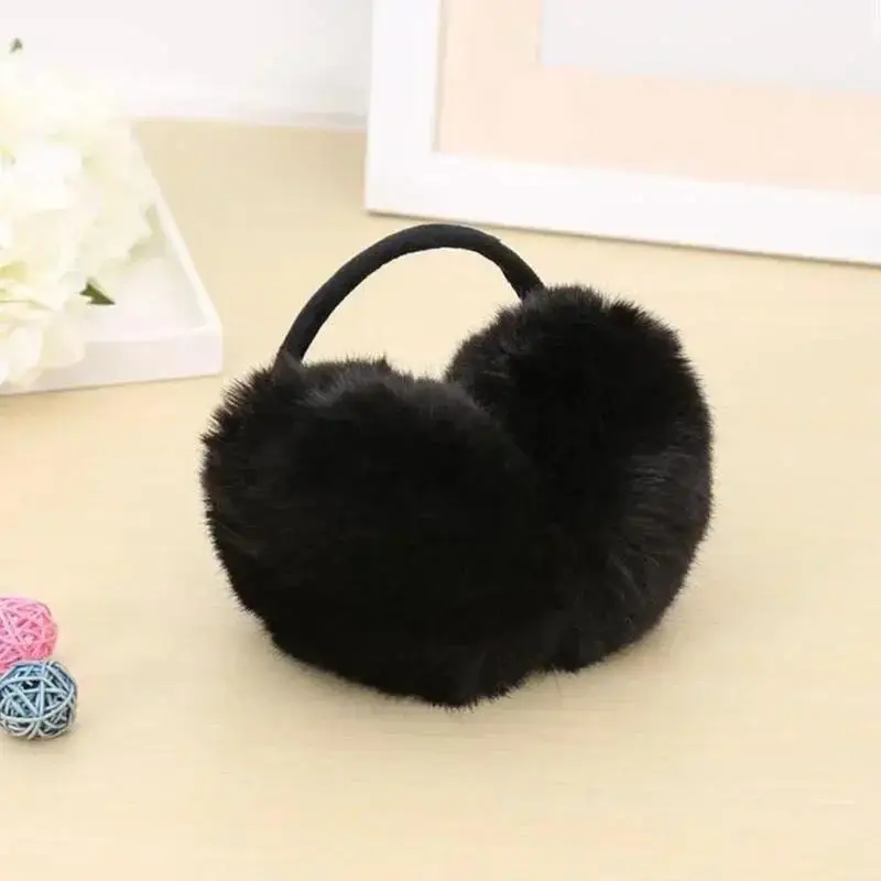 Plush Black Earmuffs Winter Windproof Warm Plush Earmuffs Unisex Men's Womens Universal Ear Protection Antifreeze Plush Earmuffs
