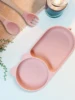 Baby Silicone Suction Cup Bowl Cute Bear Design Macaron Color 100% Food Grade Silicone BPA Free Double plate design for meals 1