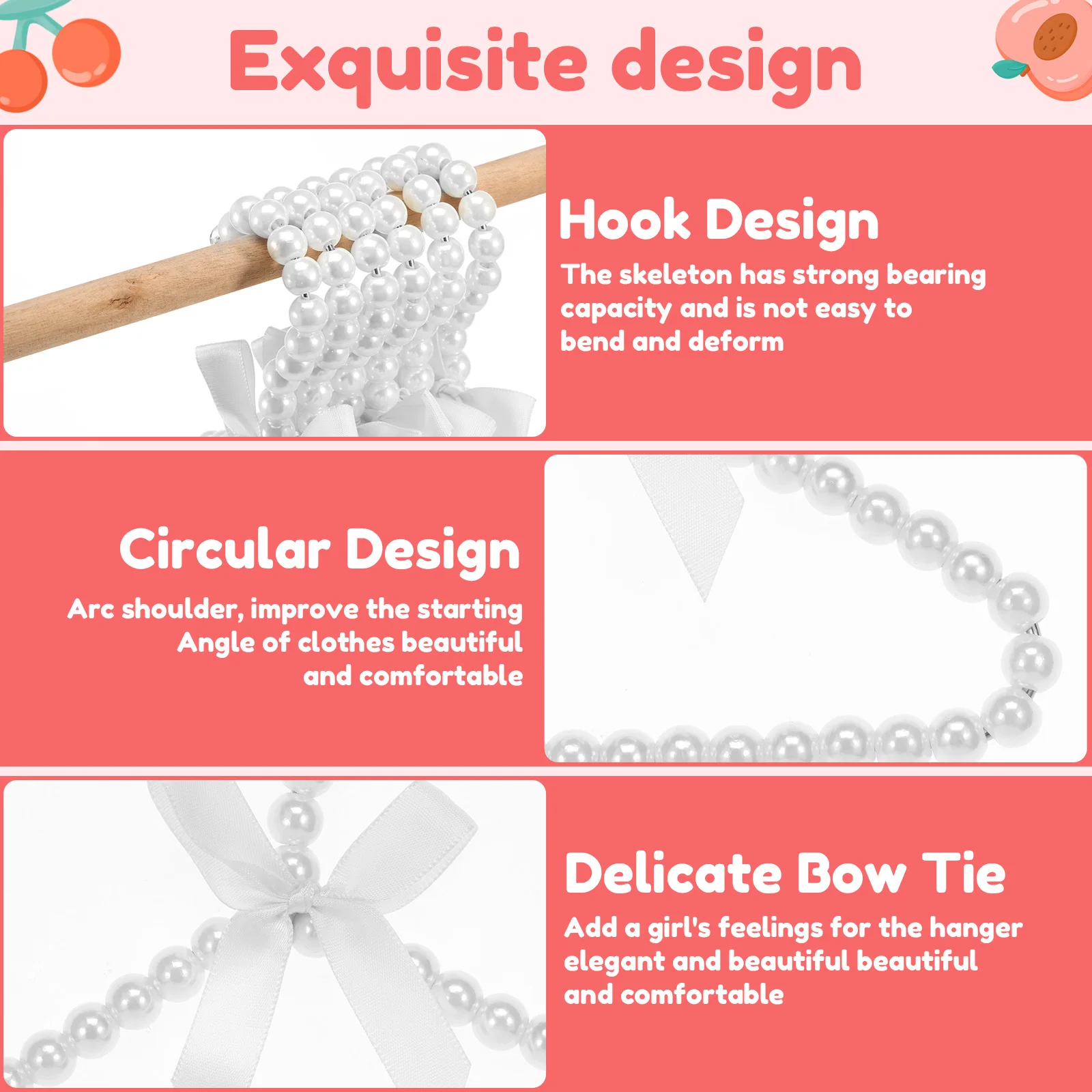 Plastic Pearl Hanger for Baby Kids Clothes Storage