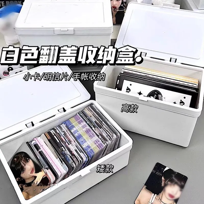 INS White Photo Card Storage Box Ins Photo Card Holder Storage Box Photocard Sleeves Idol Photo Collection Organizer Case 4
