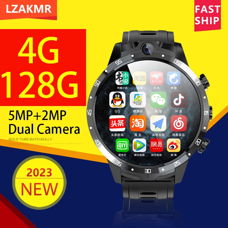 NEW LZAKMR X600S 4G LTE Smartwatch Android Dual Camera 4G 128GB GPS Man