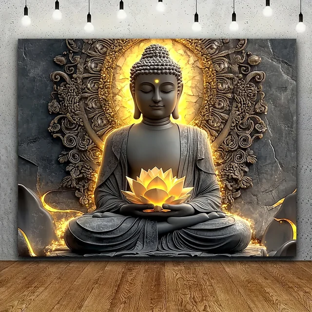 VIKAMA bouddhisme méditation Lotus tapisserie Orientale Zen méditation espace atmosphère salon bouddha moderne maison tapisserie 3