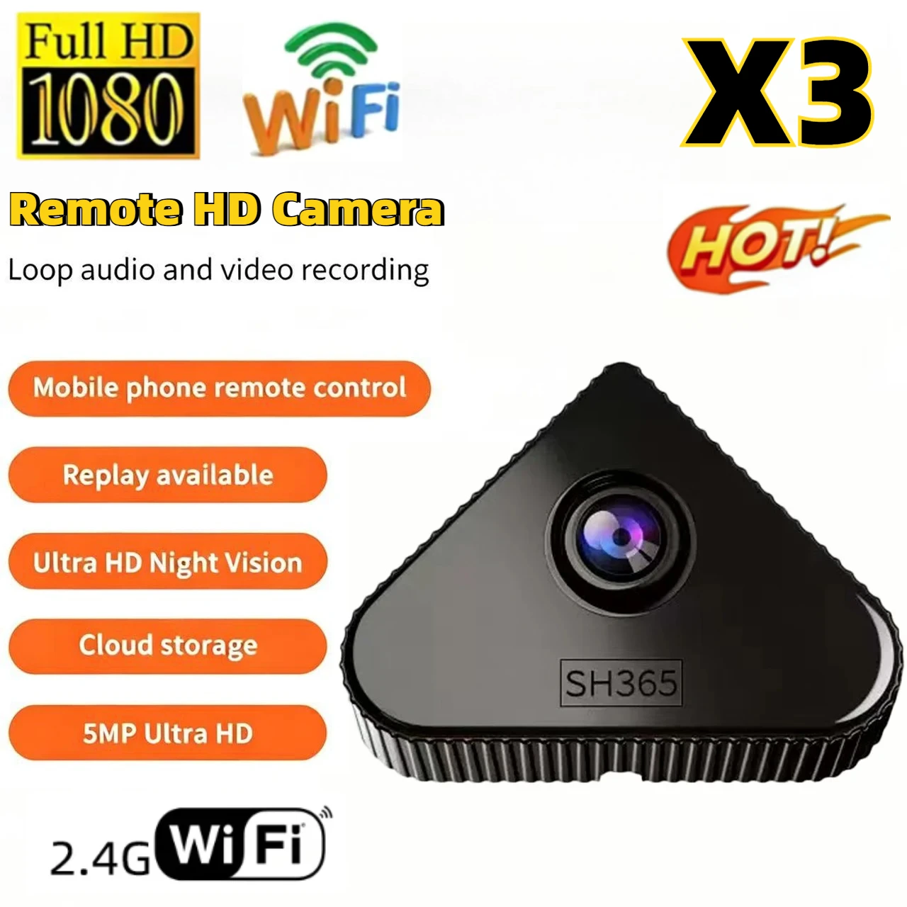 X3 Mini Camera WiFi HD 1080p Wireless Monitoring Remote Monitor with 2 Way Audio Motion Detection Security Micro Camcorder 2