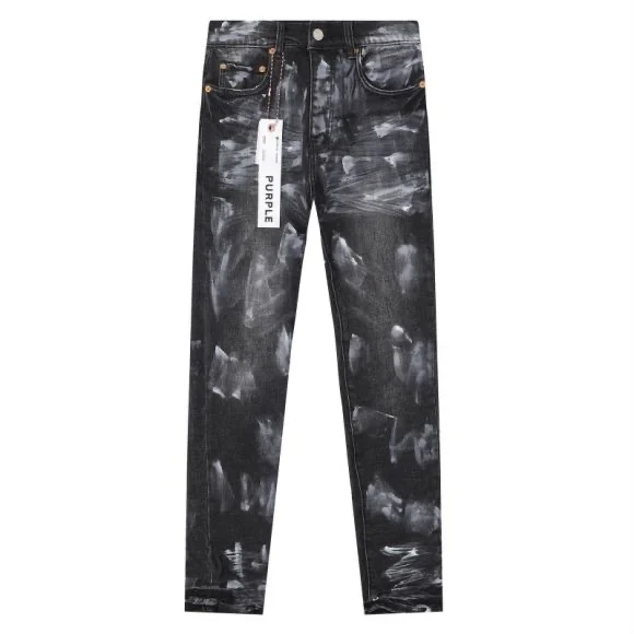 

Купить дизайнерские фиолетовые Брендовые мужские узкие джинсы в стиле High Street с потертостями белые хип-хоп джинсы с брызгами-чернилами длинные брюки уличная одежда
