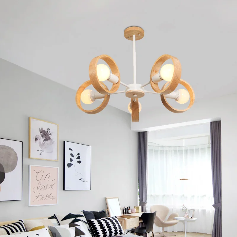 Black White Modern Ceiling Chandelier Lamp 3/5/6/8 Lights E27