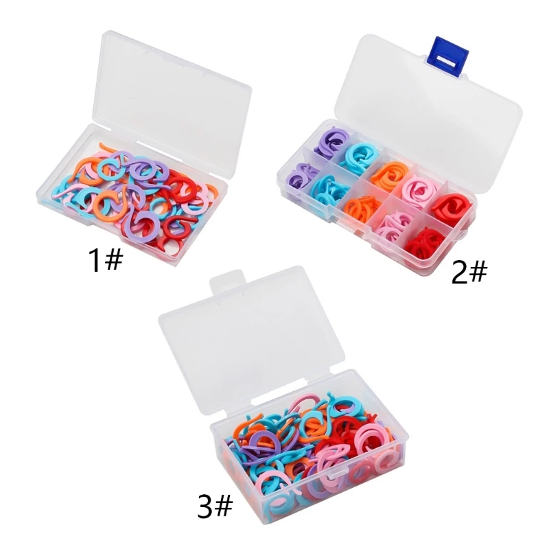 180Pcs Stitch Loom Knitting Markers Counter Needle Locking Stitch Markers  for Crocheting with Storage Box Knitting