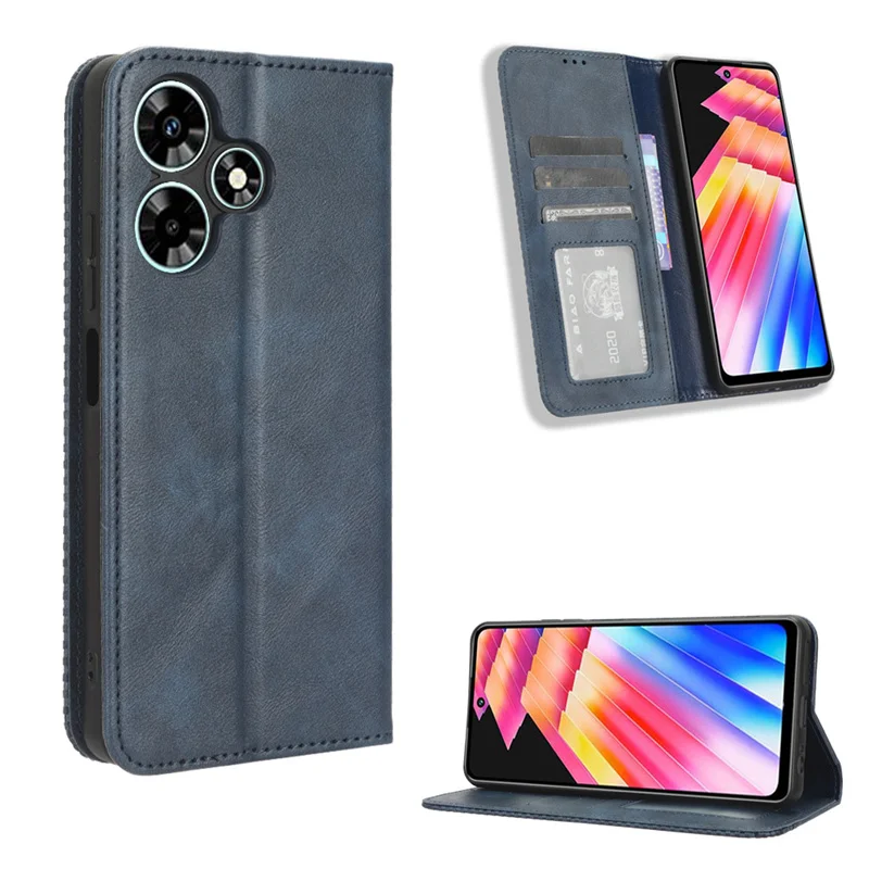 

For Infinix Hot 30i luxury magnetic buckle retro pattern leather case for Infinix Hot 30i NFC/X669 phone protective case