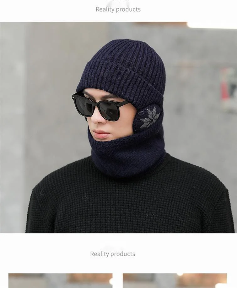 Neue heiße verkaufende Winter-heiße Art-warme gestrickte Wollmütze-Männerplüsch-verdickte Gehörschutz-Hut-Kinderkoreanische Version des großen Stirnband-Mode_voghion.com