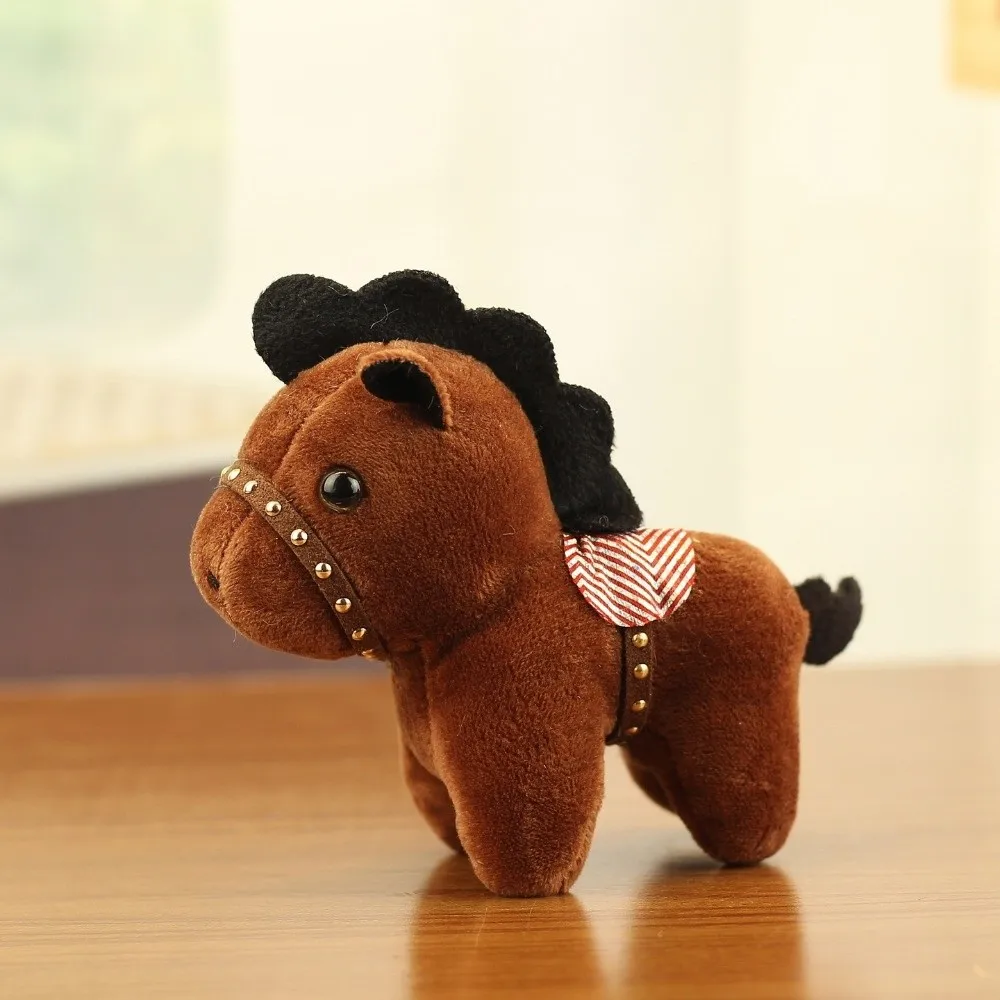 Cartoon Pony Pendant Steed Doll Mascot Doll Plush Horse Keychain Fluffy Chinese Style Stuffed Animal Keyring Home Decoration