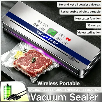 USB-C Rechargeable Portable Food Vacuum Sealer, Dry/Wet Dual Sealing Kitchen & Outdoor 1