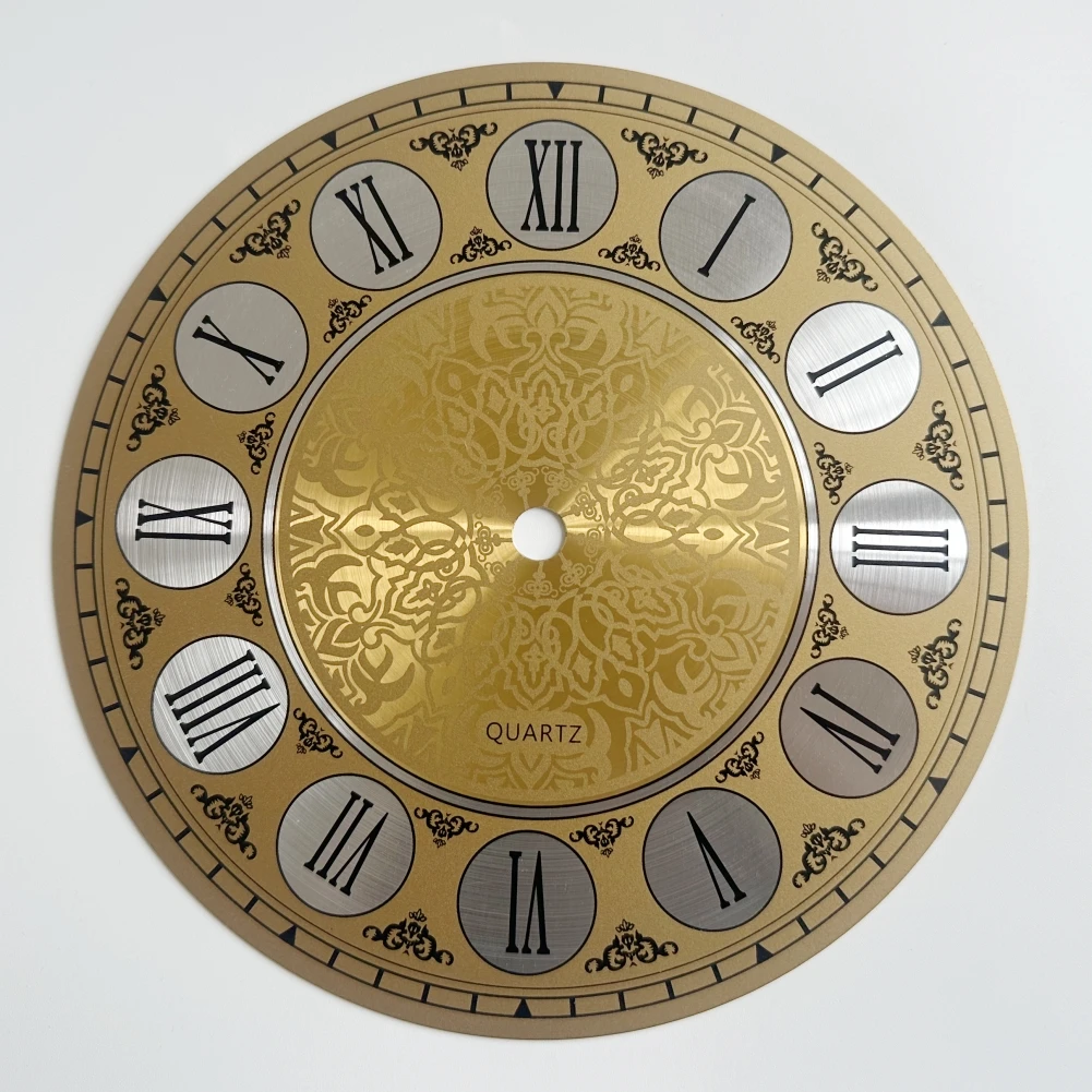 Wall Clock 180mm DIY Quartz Vintage Aluminium Metal Wall Clock Dial Face Room Decor Roman Numeral Bedroom Living Room