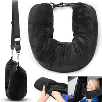 Travel Stuffable Neck Pillow Luggage Space-saving Portable Refillable Neck Support Cushion Car Train Airplane Headrest Pillow 1