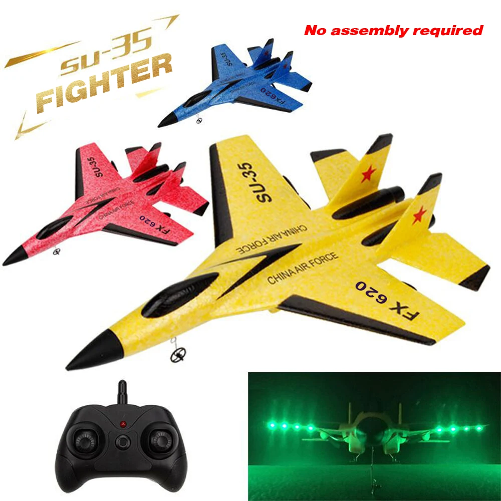 RC Plane SU35 2.4G With LED Lights Remote Control Flying Model Glider Airplane F22 FX820 FX620 FX622 A380 EPP Foam Toys rc plane