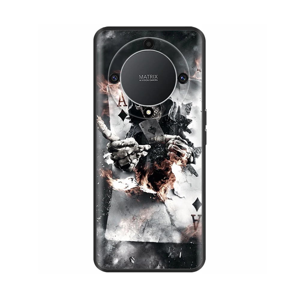 Elegant Floral Silicone Case for Honor X9a - 6.67 Protective Phone Cover