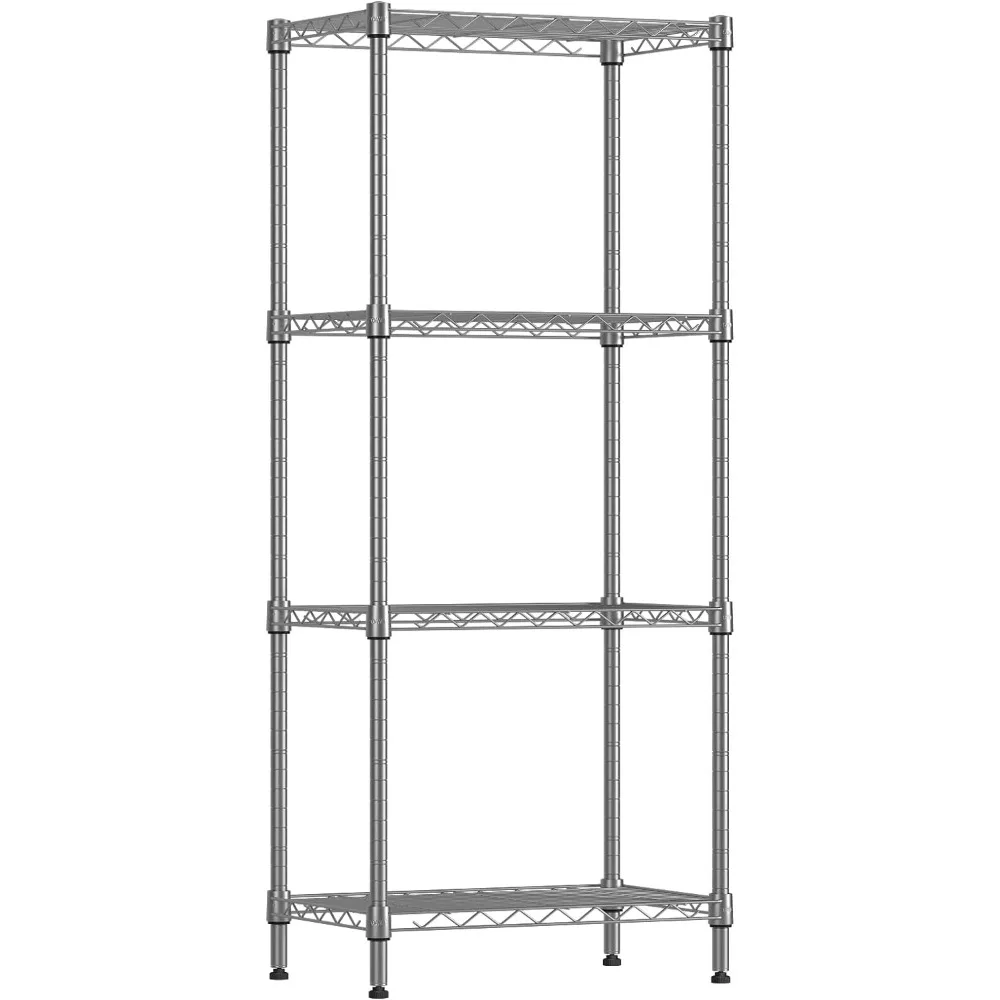 

SINGAYE 4 Tier Shelf Adjustable Storage Shelf Wire Shelving,350LBS Load Capacity,Metal Storage Rack for Kitchen Office Home Stor