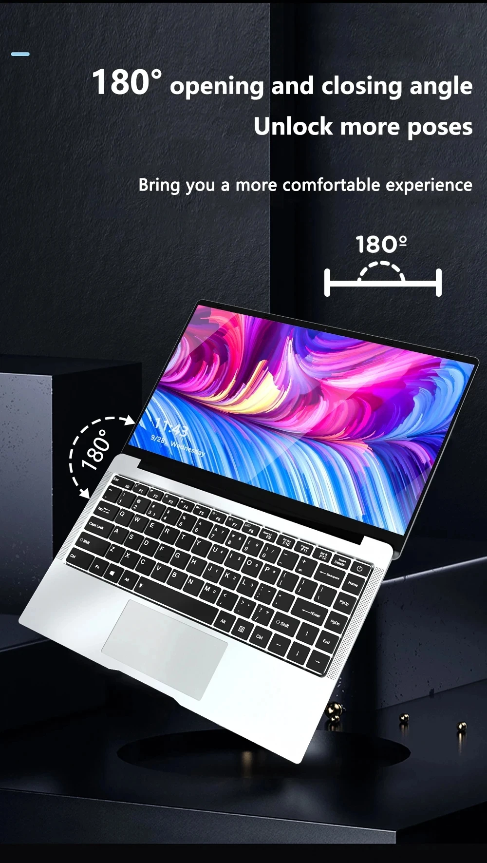 Laptop Computer Windows 11 Notebook 12GB RAM 128GB 256GB 1TB SSD 1920*1080 HD Lightweight Portable Office Study Laptops
