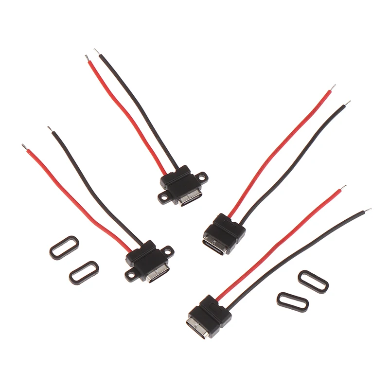 방수 USB-C 납땜 커넥터 - IP67 등급 여성 소켓 고속 충전 DIY 및 전자 수리용