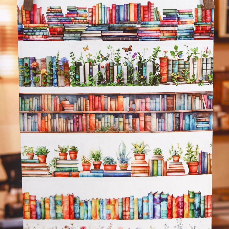 Mr Paper, 6 verschiedene PET-Klebebandaufkleber mit Leselandschaften, Kawaii, niedliche Schreibwaren, Dekoration, Geschenke für Handbücher – Detail 3