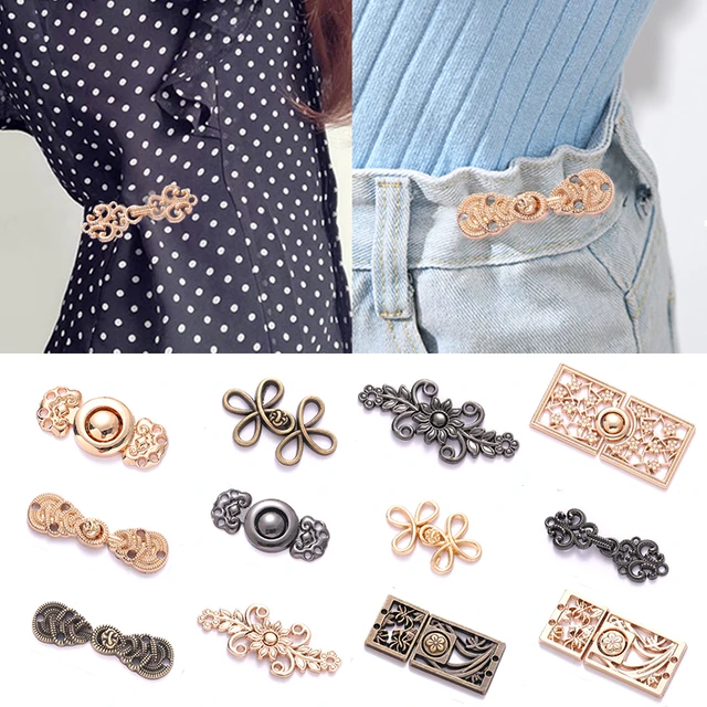10PCS Silk Clasp Clips Neckerchief Clips Cloak Buckle Clothing Buckle Rings