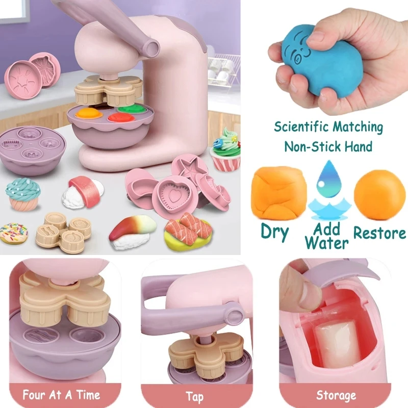 Pretend Play Dough Tools Sets para Crianças, Brinquedos da Casa, Macarrão,  Sorvete, Máquina De Bolo, Plasticina Criativa DIY, Moldes De Argila -  AliExpress