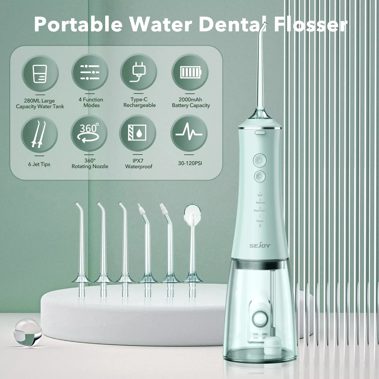 High Pressure Rechargeable Dental Water Flosser