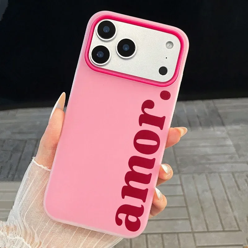 Red Amor. Letter Print Personalized Phone Case Cover