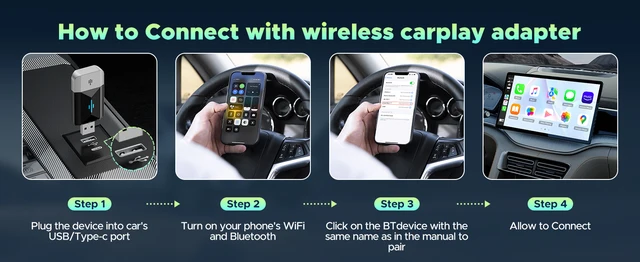 Adattatore Wireless CarPlay E Android Auto 2-in-1 - Plug & Play, WiFi 5GHz, Compatibile Con USB-C E USB-A