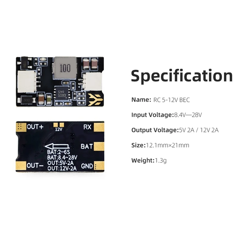 ABGZ-For HGLRC 5-12V BEC Voltage Regulator Power Module For RC FPV Racing Drone