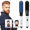 Electric Flat Iron Curler Straightener Comb Hair Beard Straightener Cordless Fast Heating Straightening Brush Machine For Men 3