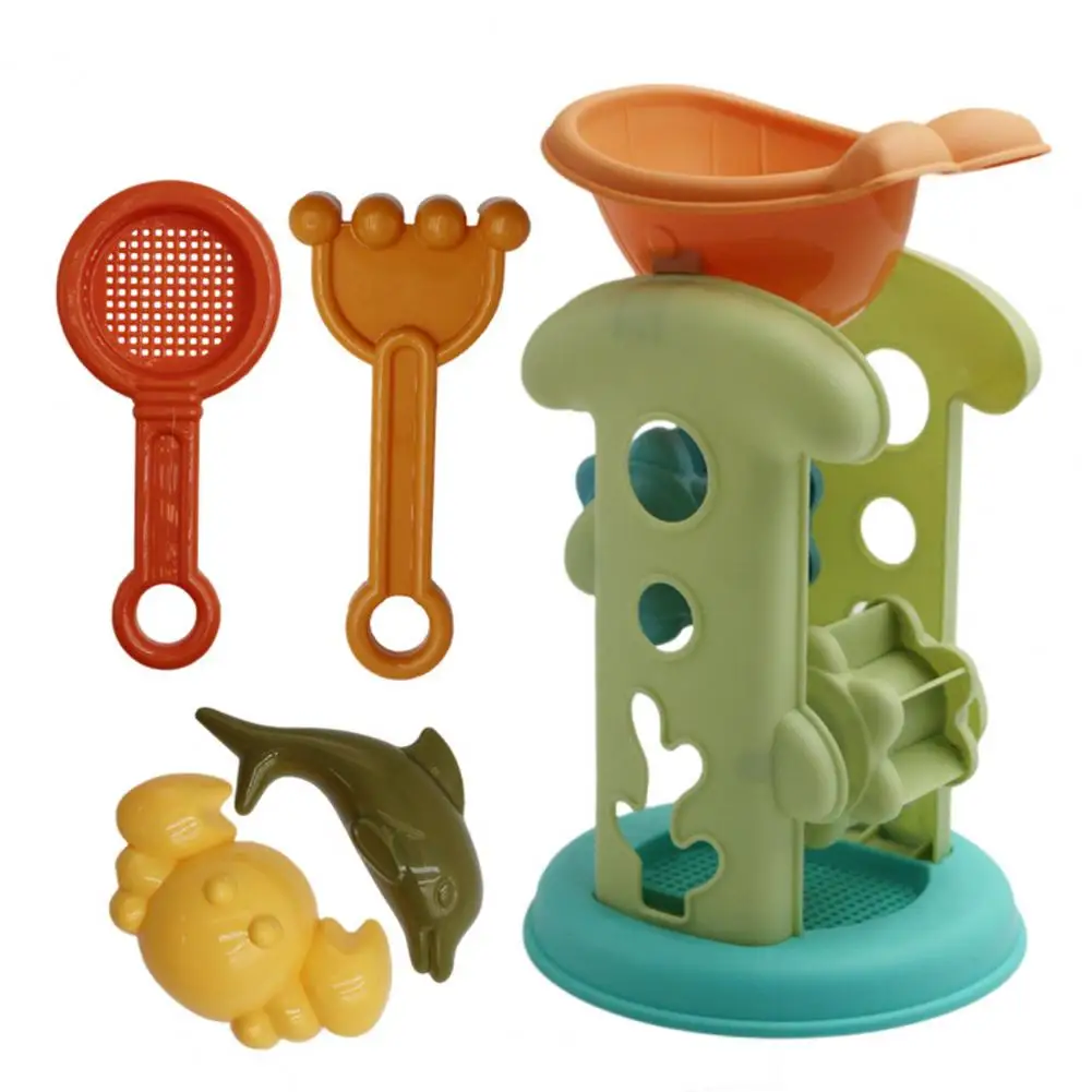 

5Pcs/Set Baby Beach Toys No Burrs Macaron Color Beach Toys Sand Toys with Hourglass