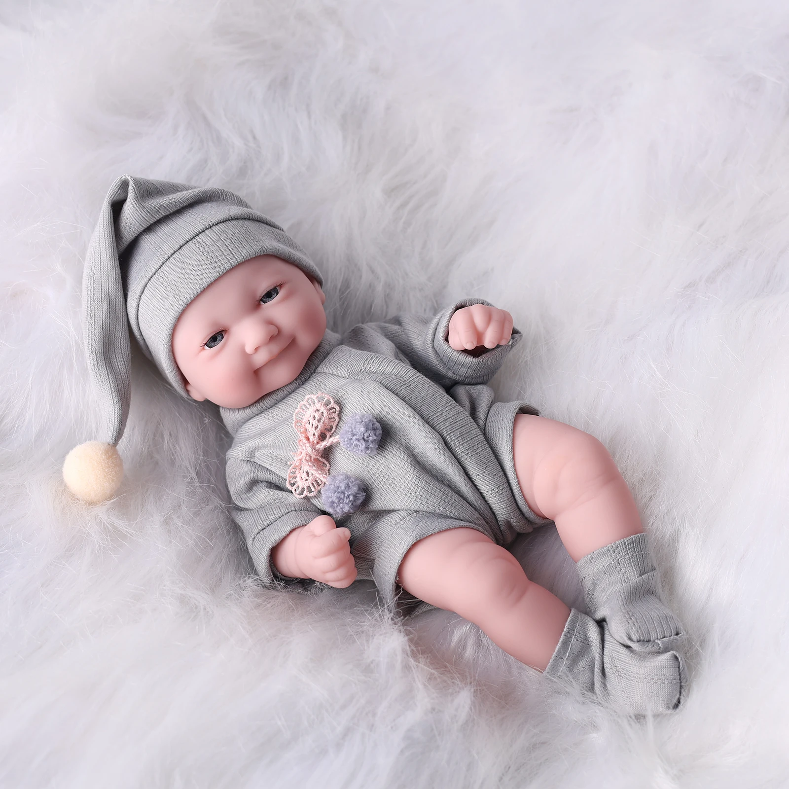 

11 Inch Realistic Reborn Dolls with Xmas Hat, Stocking & Clothes, Halloween/Thanksgiving Day/Christmas gift