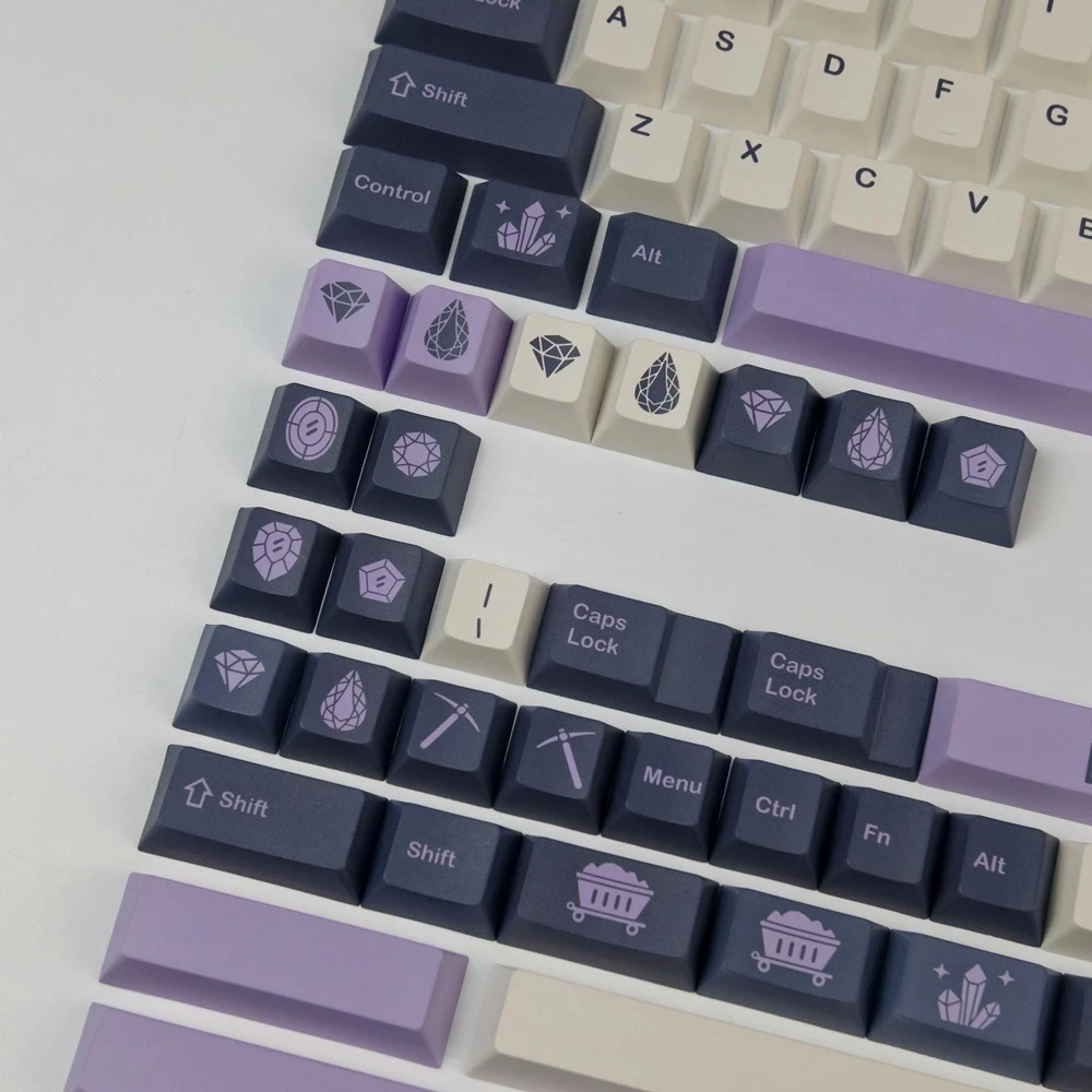 Gmk amethystキーキャップ,140キーのセット,Bluetooth,昇華型 ...